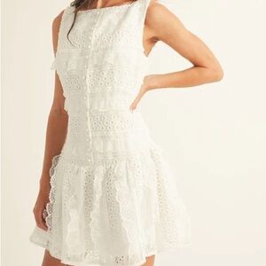 Just Me White Lace Midi Dress